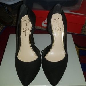 BLACK Microsuede Jessica Simpson pumps